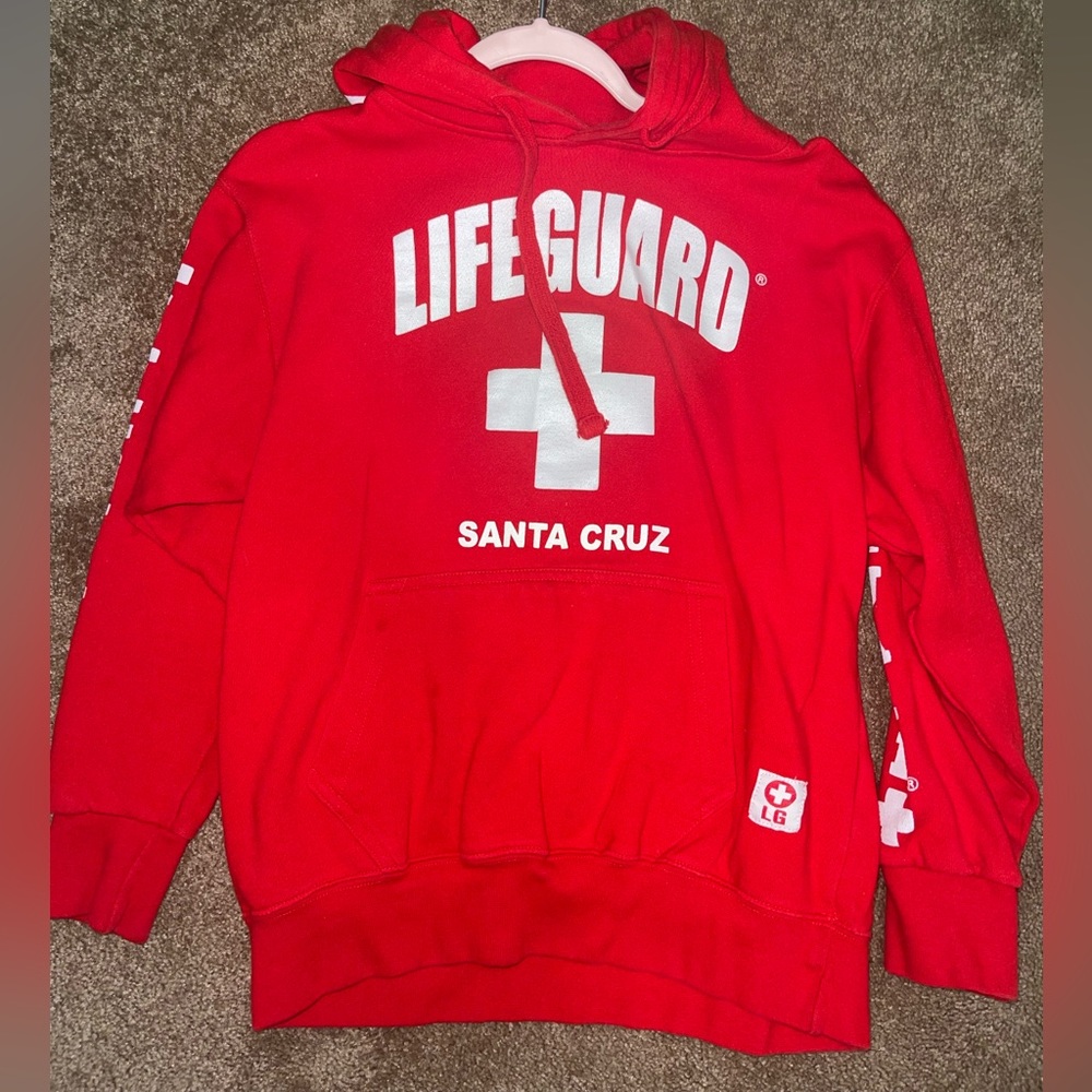 Red Hoodie /Lifeguard Santa Cruz - Small